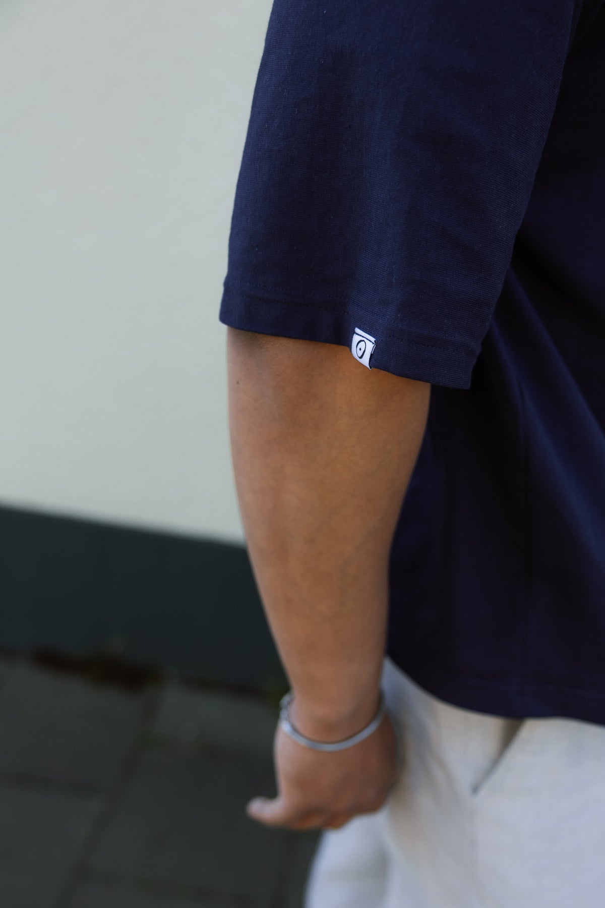 Pleated T-Shirt – Navy-3