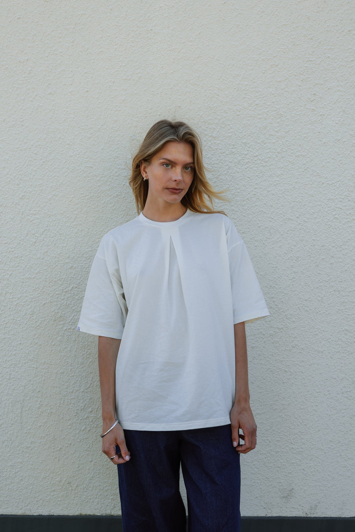 Pleated T-Shirt Off White