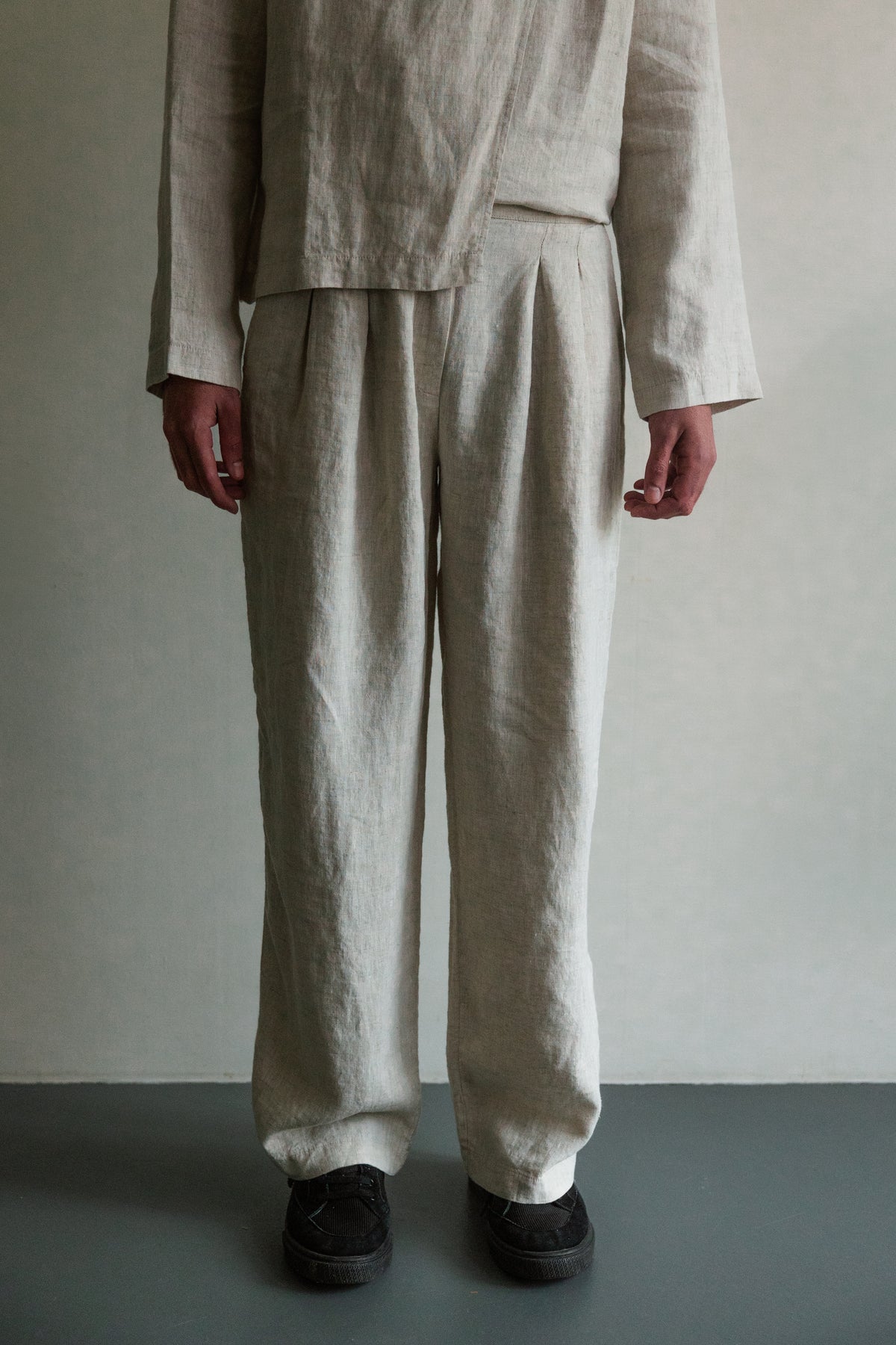 Pleated Trousers Linen