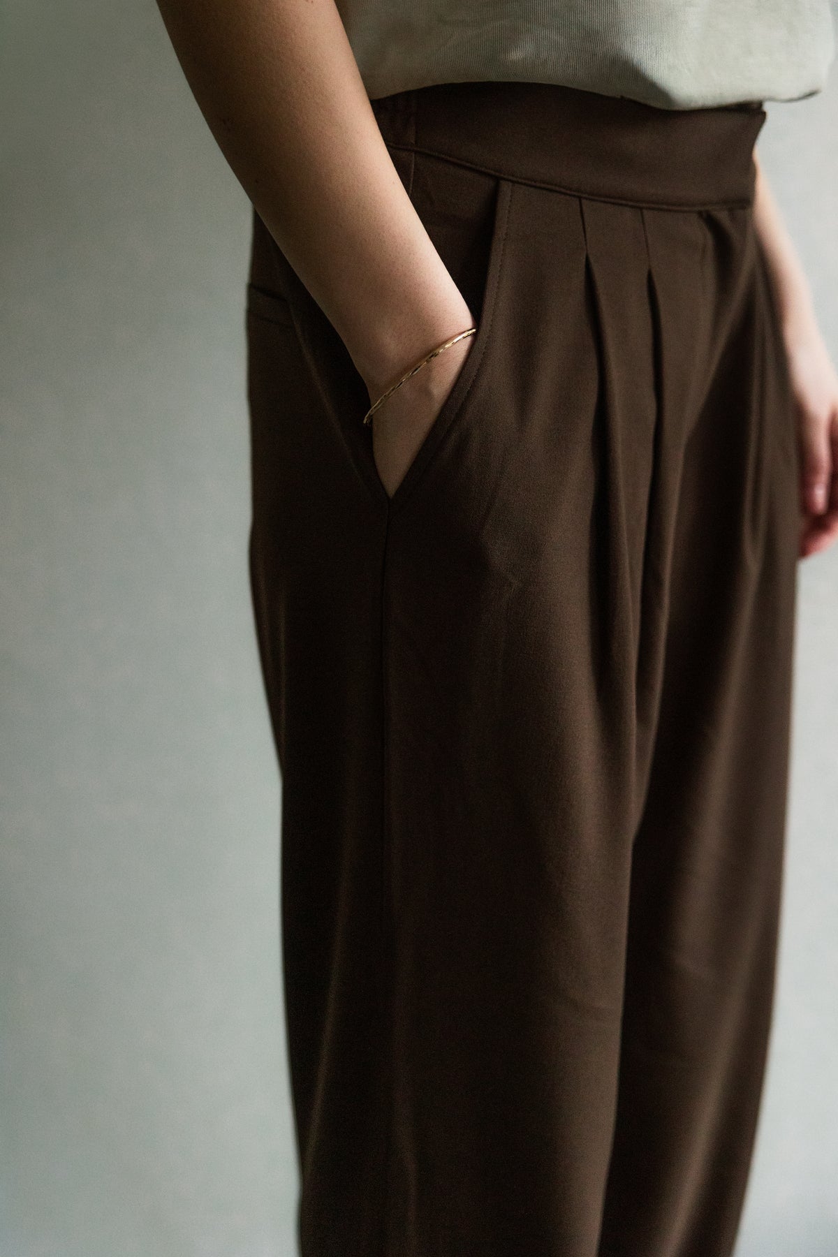 Pleated Trousers Brown