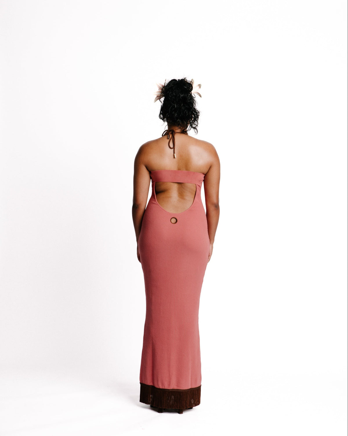 The Azalea Dress in Pink & Brown
