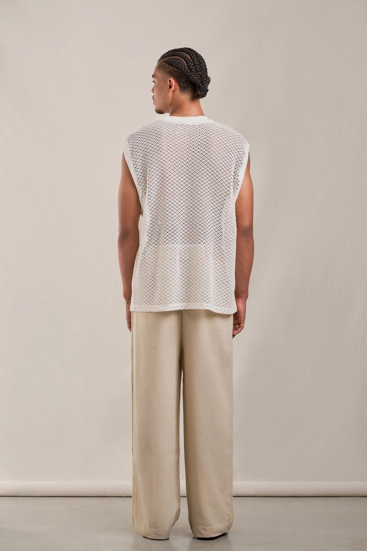 Crochet Tank Top – Ivory White-4