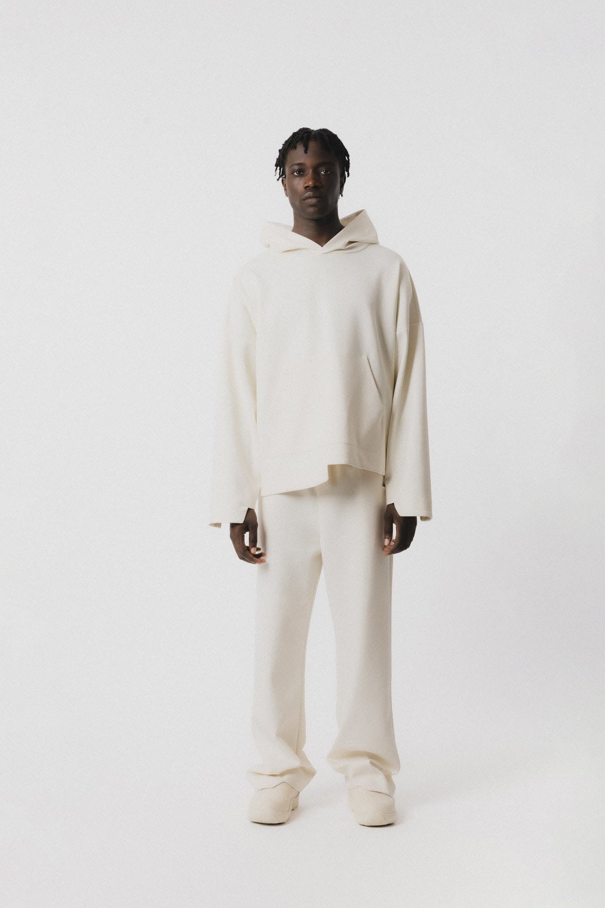 Angular Cut Pants Cream