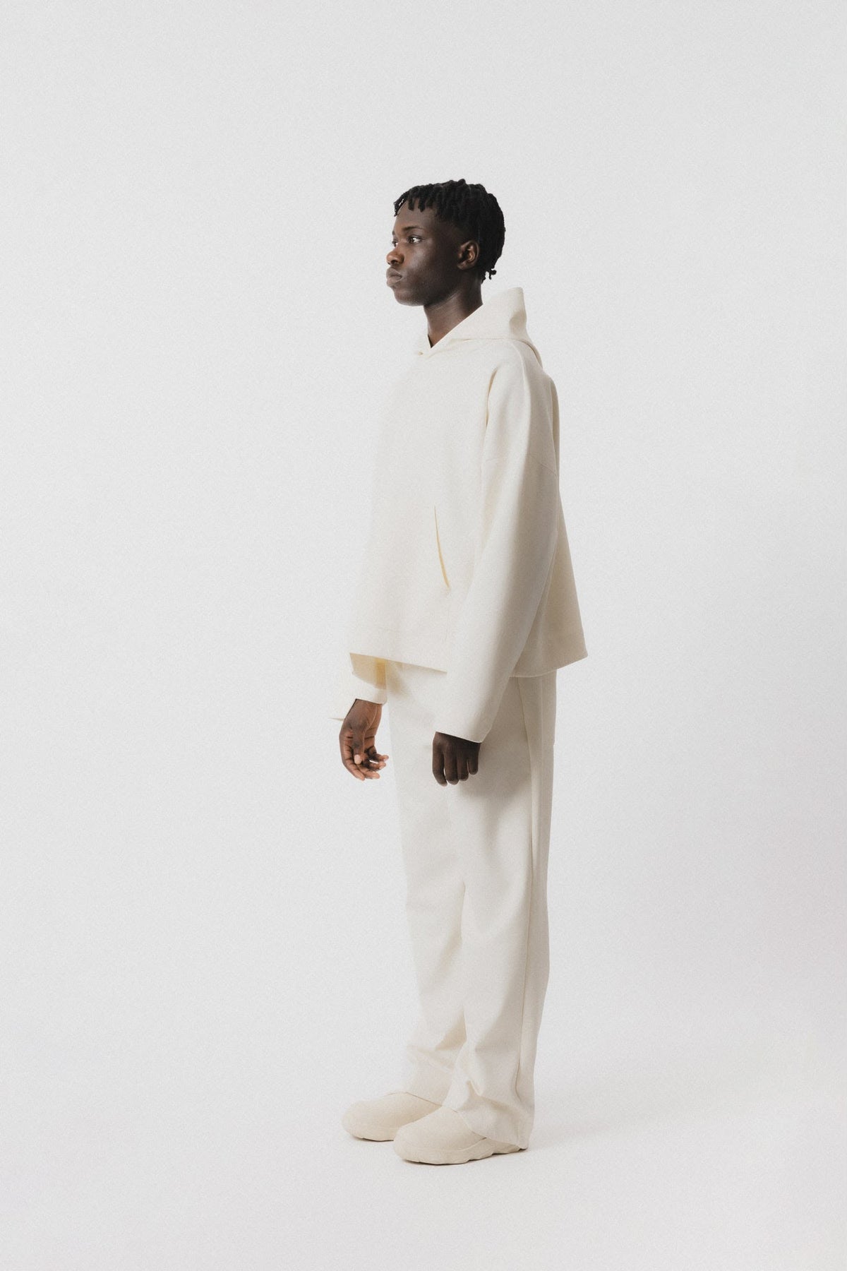 Angular Cut Pants Cream