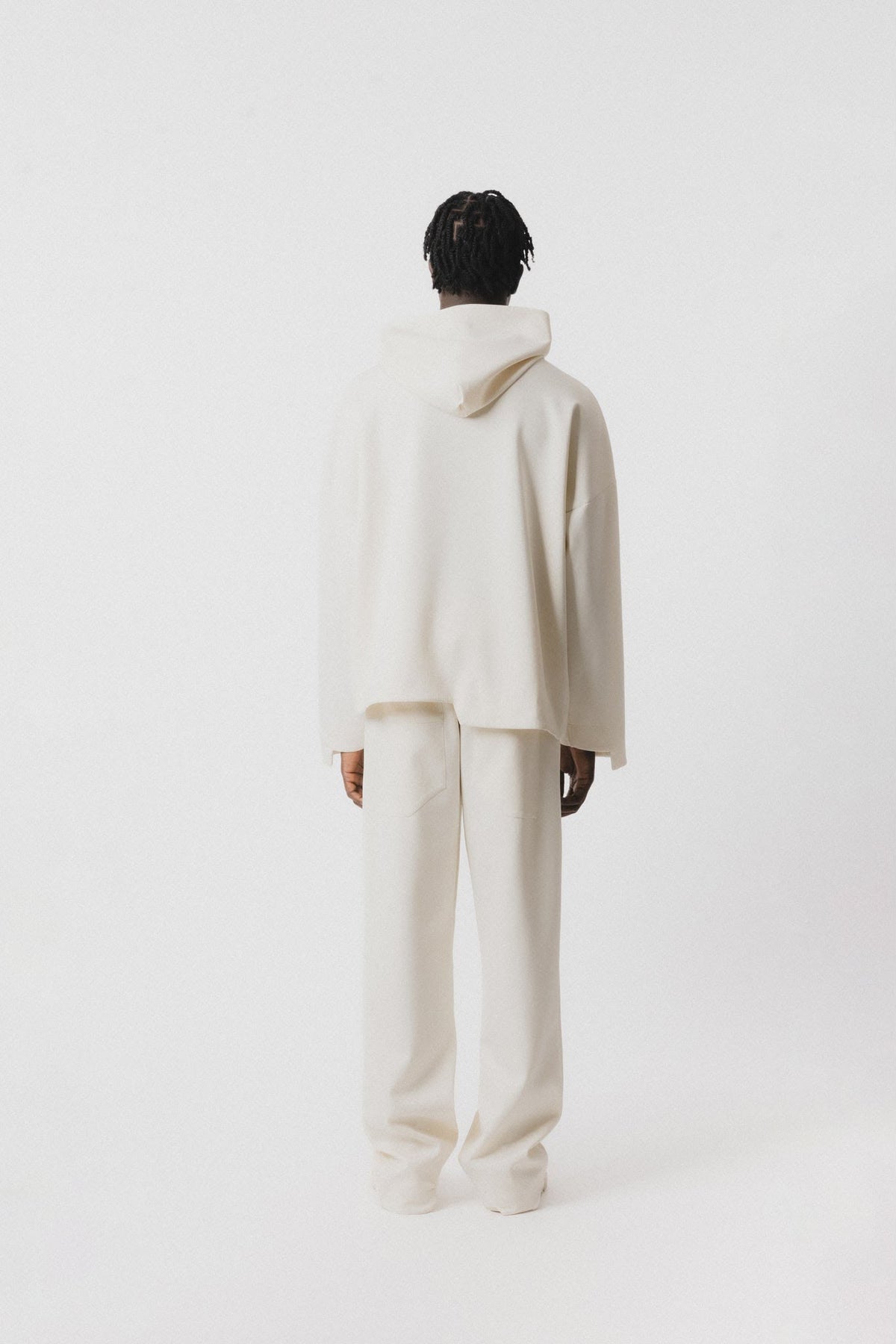 Angular Cut Pants Cream-3