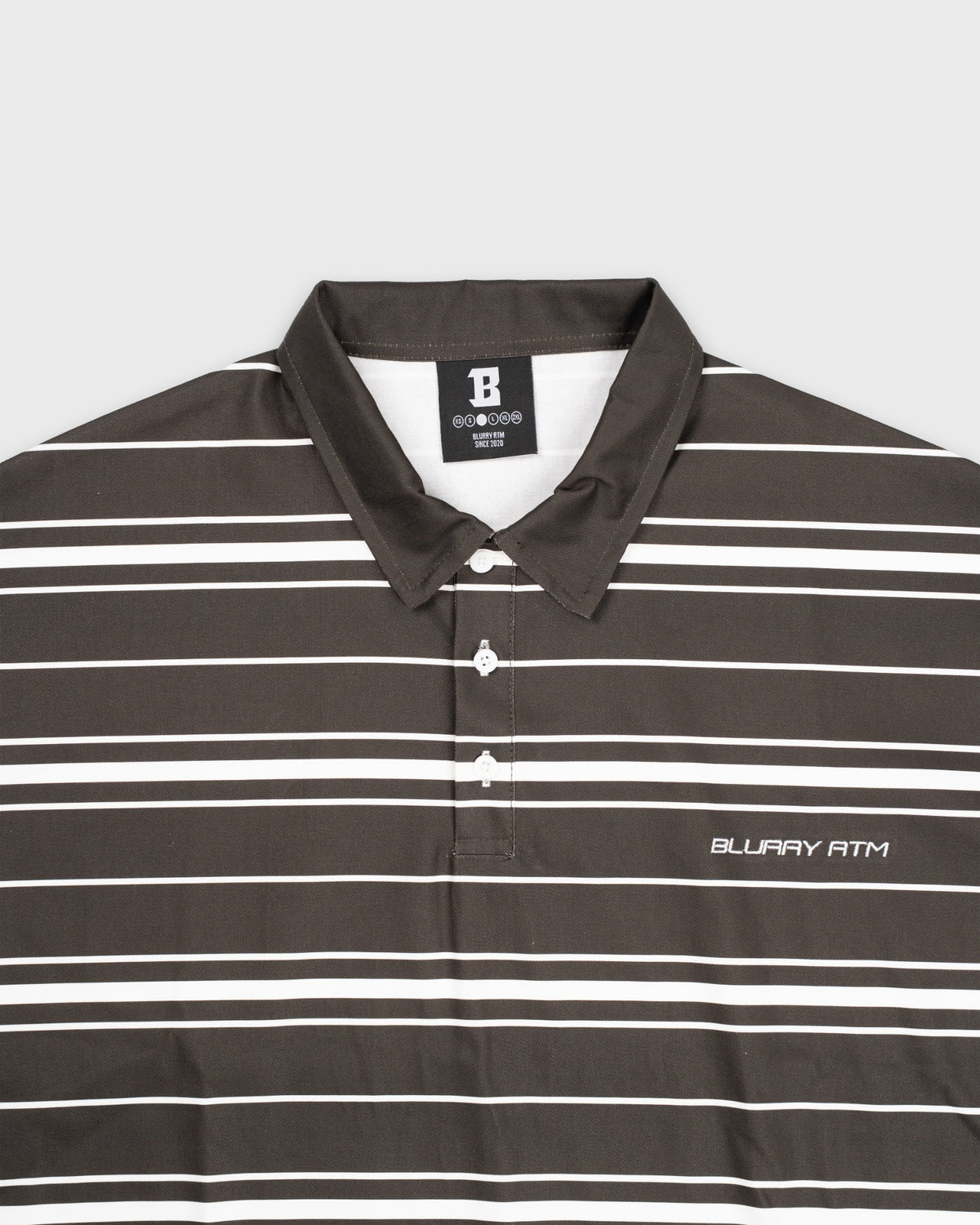 Brown/White Striped Long-Sleeve Polo T-Shirt-5