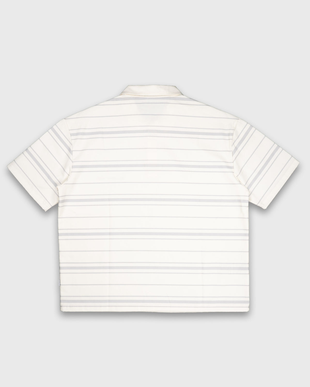 Creme/Silver Striped Short-Sleeve Polo T-Shirt