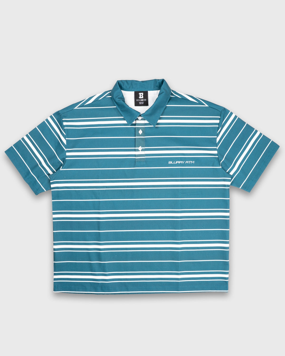 White/Pine Green Striped Short-Sleeve Polo T-Shirt