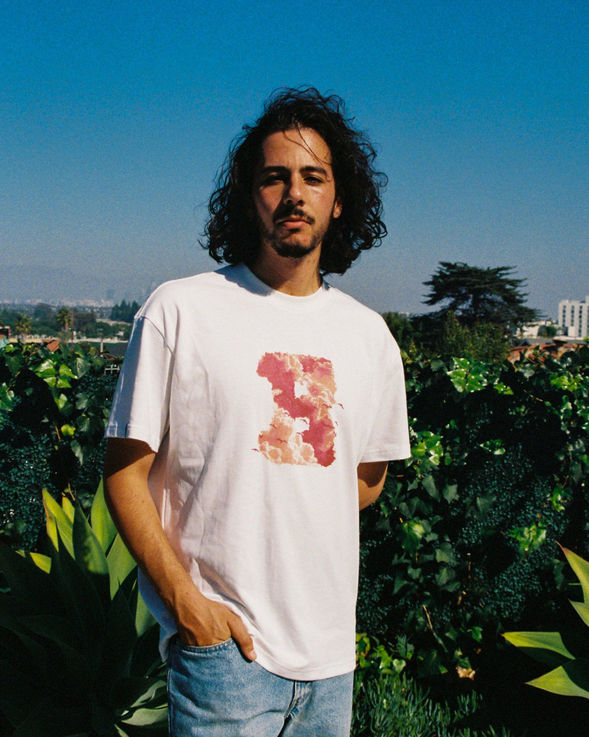 White/Pink 5 Year Anniversary Cloud T-Shirt