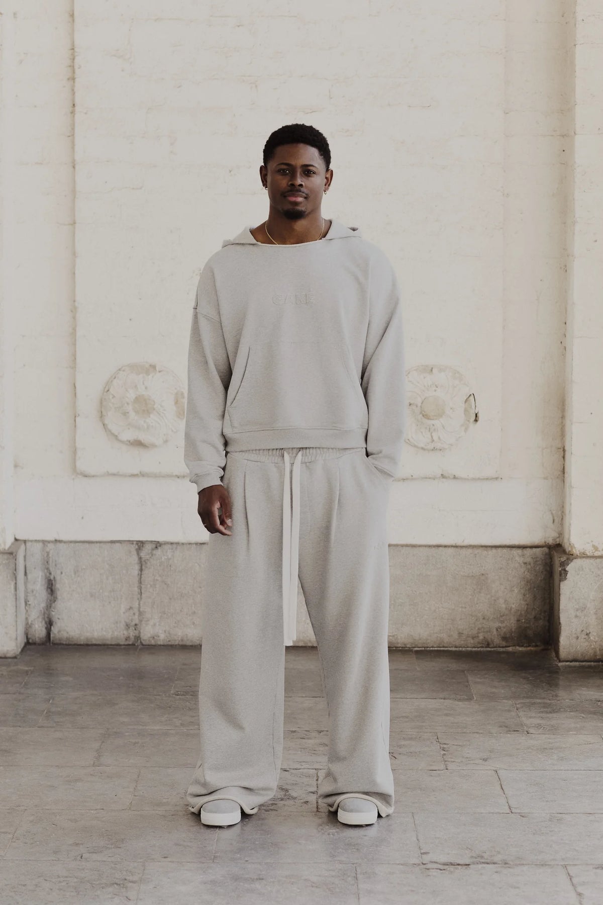 Relaxed Hoodie - Marl Grey-5